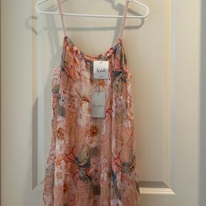 NWT!Elena Baldi Silk Blend flowy
Floral lined Maxi Dress braid strap
Italy M